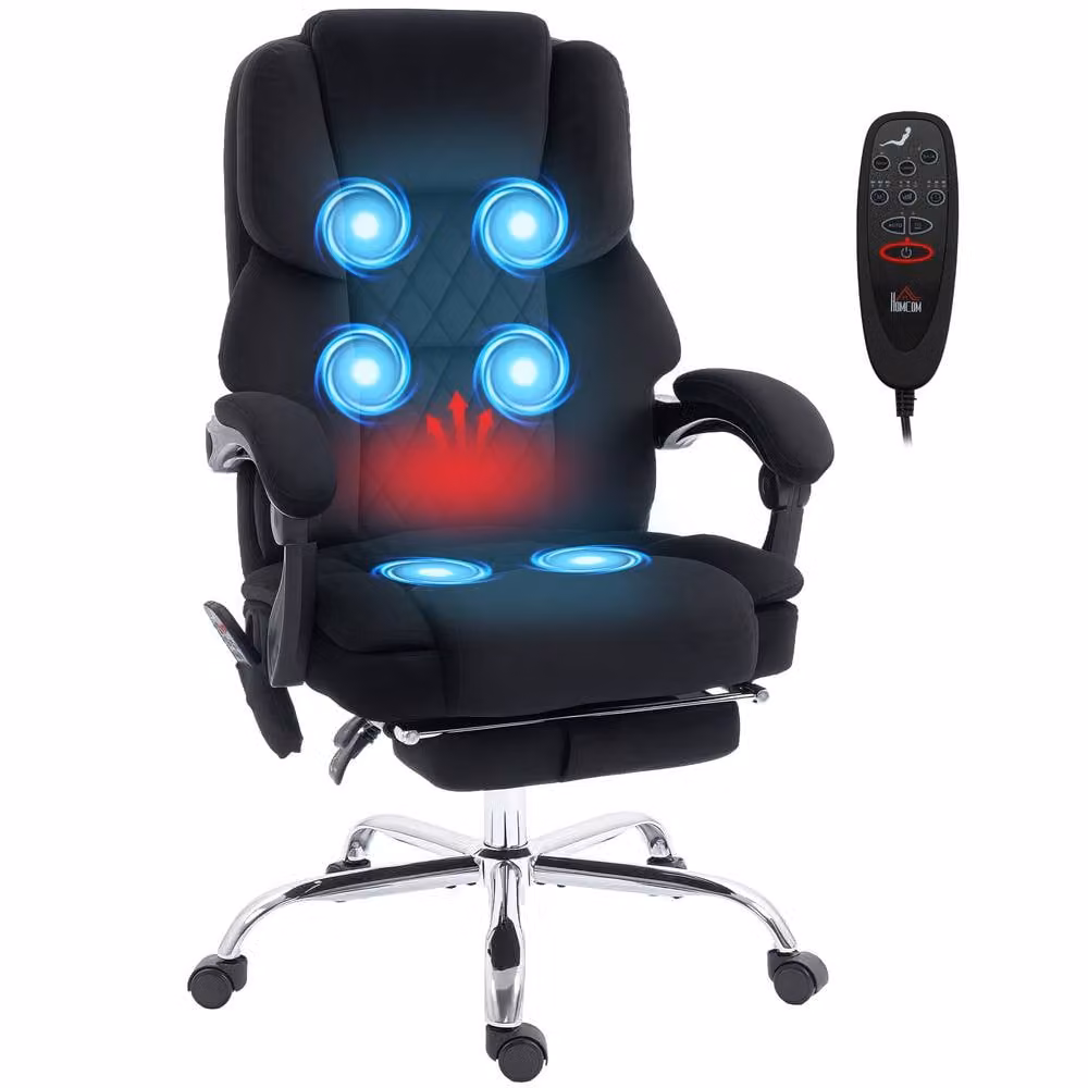 STILVORA Black Velvet Executive Office Chair with Headrest and Armrests – 5