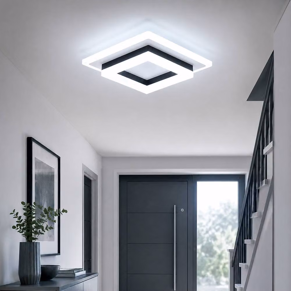 Goeco Modern Square LED Ceiling Light, 24W, 6500K Cool White, Black – 2