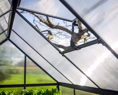 Palram Canopia Mythos 6x10 Greenhouse with UV-Protected Polycarbonate Roof, Aluminium Frame and Base Frame, Grey – 5