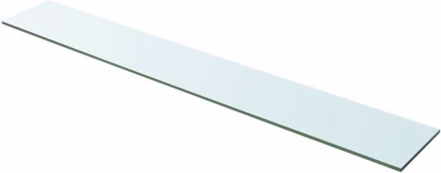 Berkfield Home Clear Glass Wall Mounted Shelf Panel W: 100 cm, H: 15 cm