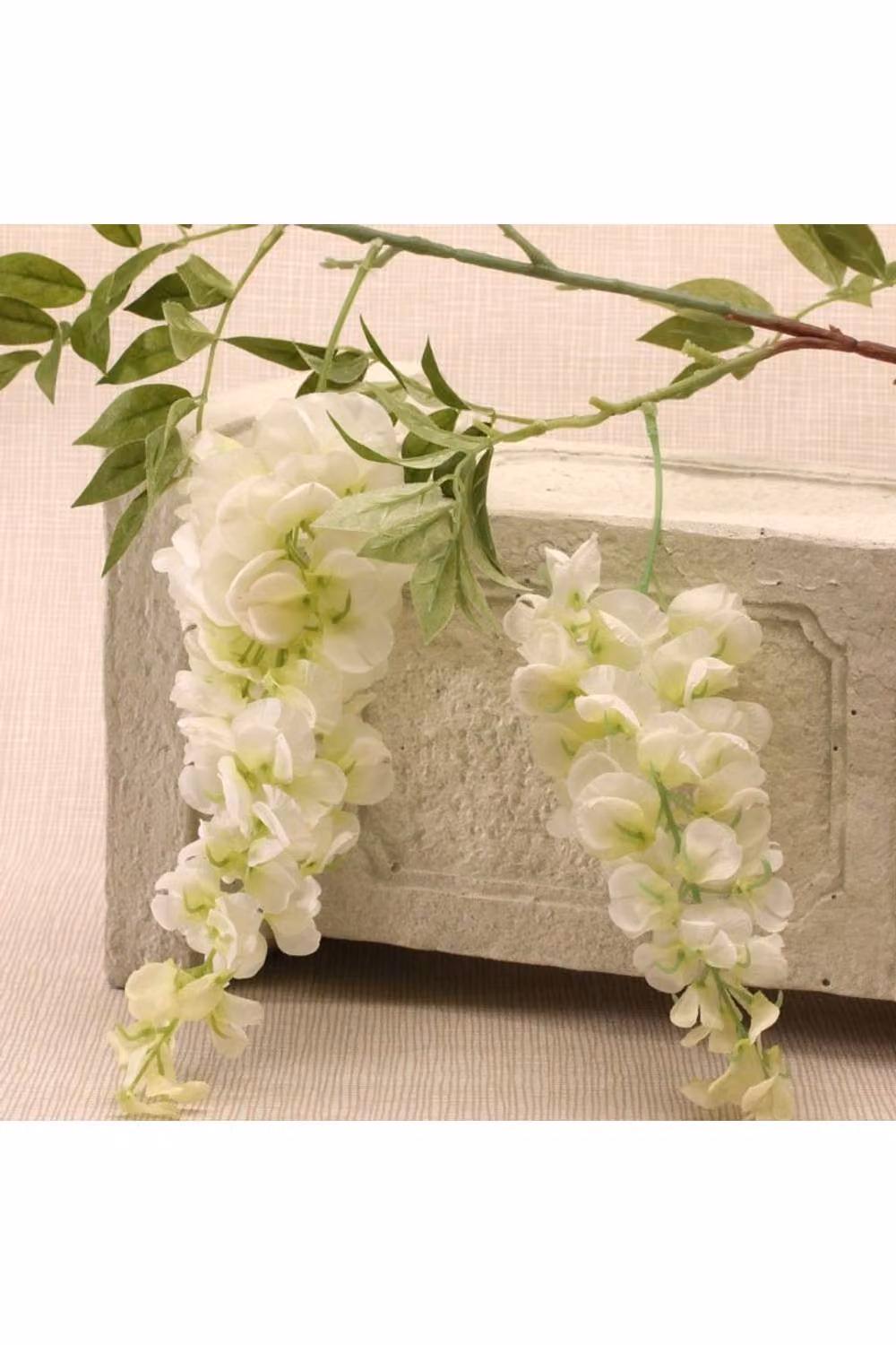 KDMD Two Head Wisteria White Floral Decoration, 2 Pack, Height: 90 cm – 2