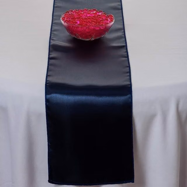 Trimming Shop Navy Blue Plain Satin Table Runner