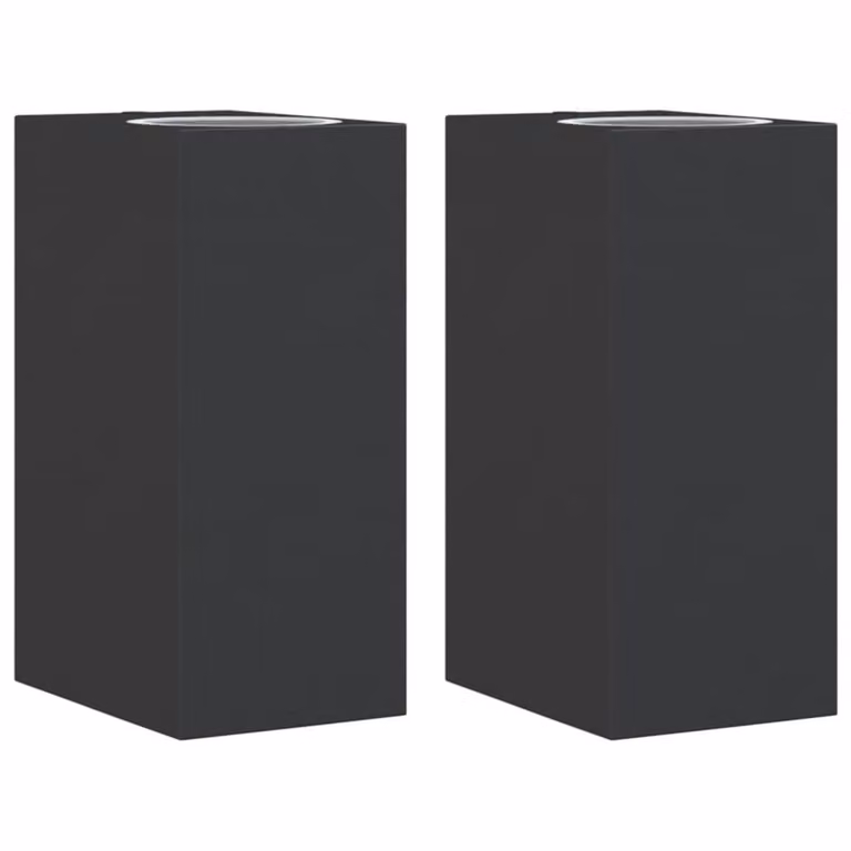 Berkfield Home Set of 2 Black Modern Rectangular Outdoor Wall Lights in Die-cast Aluminium and Glass