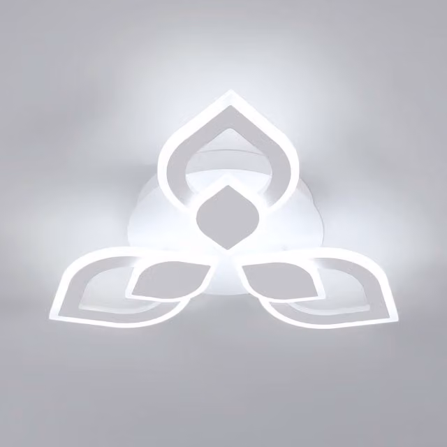 Pheashine Modern Organic Flower-Shaped LED Ceiling Light, 40W, 6500K Cool White, White