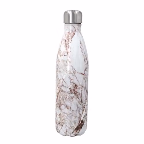 S'well Stainless Steel Reusable Water Bottle, 750ml, Calacatta Gold, Vacuum Insulated and BPA Free