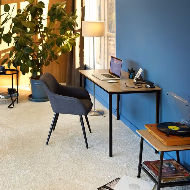 Tectake Vanport Industrial Writing Desk in Oak Sonoma and Black