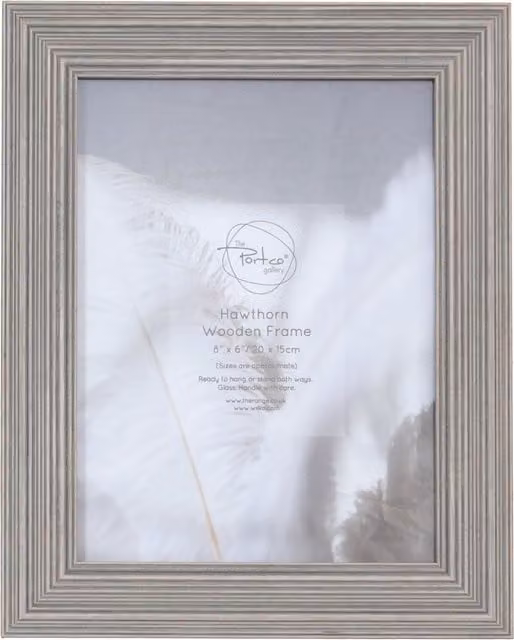 The Port. Co Gallery Classic Rectangular Single Wooden Tabletop Photo Frame, Grey, W: 20.32 cm, H: 15.24 cm