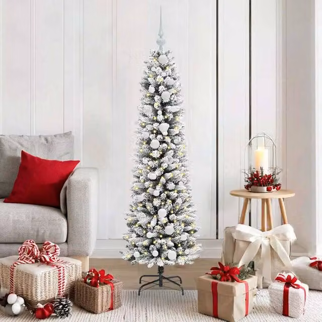 Berkfield Home Artificial Christmas Tree with 150 LEDs in Green, White and Black, Height: 150 cm – 1