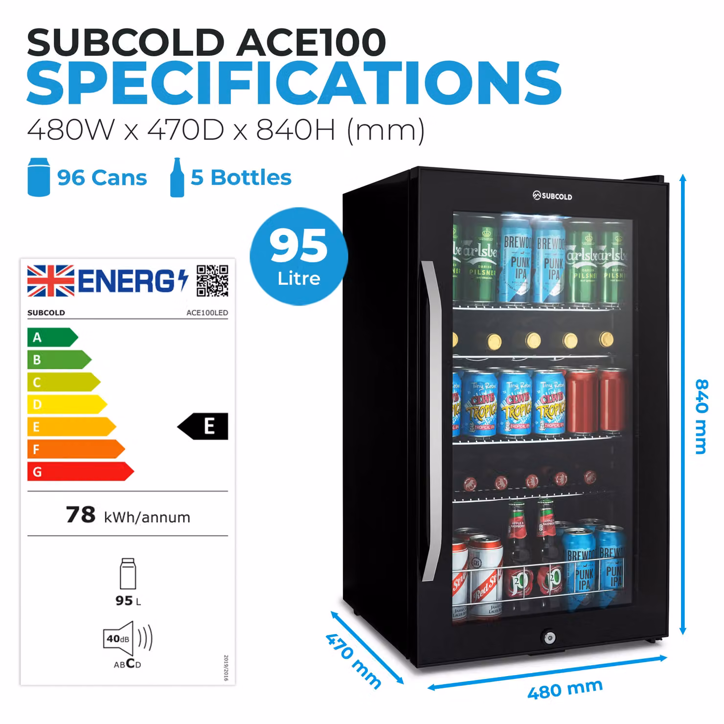 Subcold ACE 100 LED Beer Fridge in Black – 5