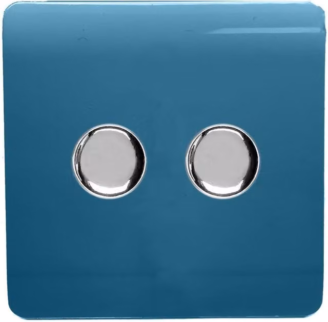 Trendi Modern Blue 2 Gang 2 Way LED Dimmer Switch – 1