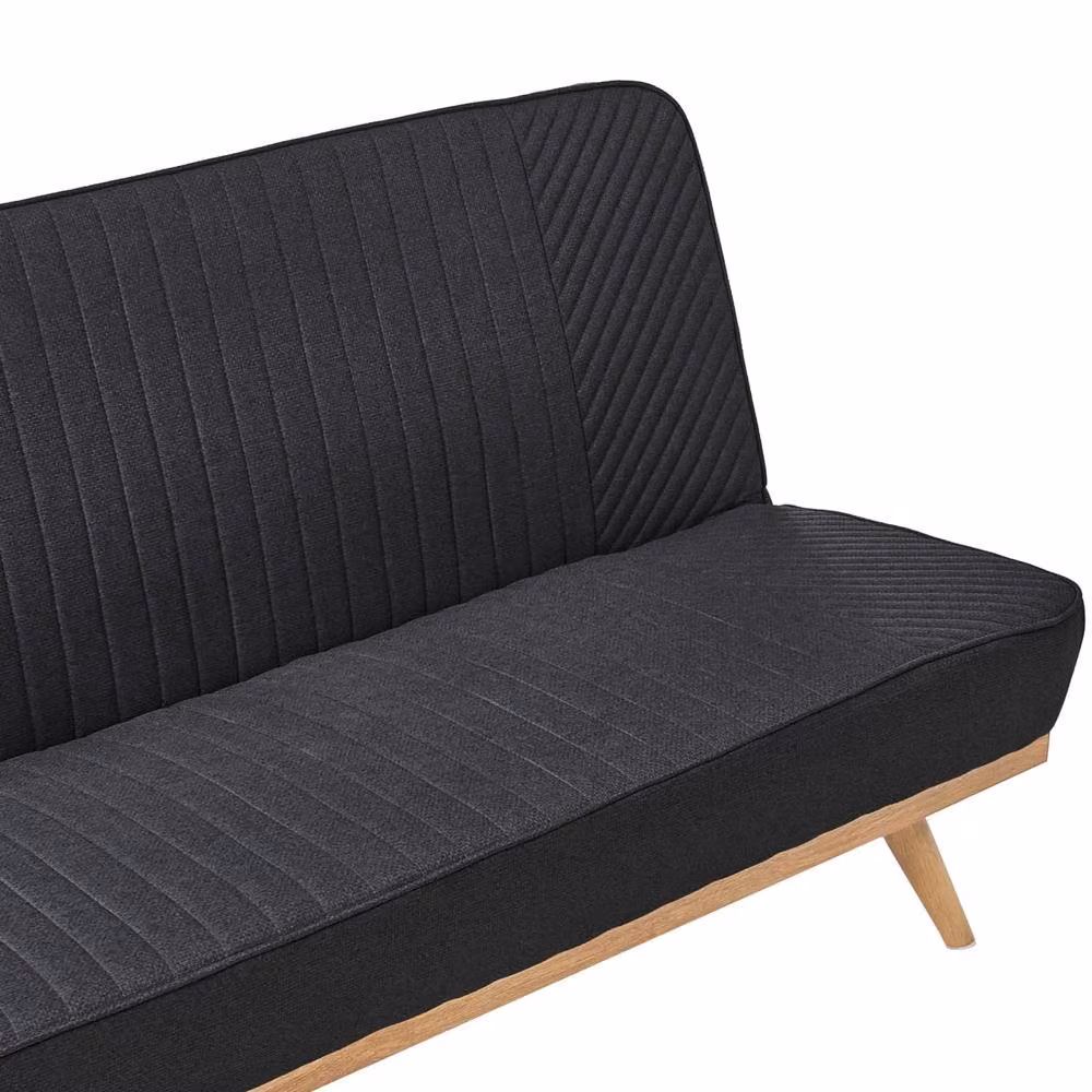 Wyld and Coco Black 2-Seater Fabric Click Clack Sofa Bed with Matt, W/D/H: 191 x 140 x 84 cm – 6
