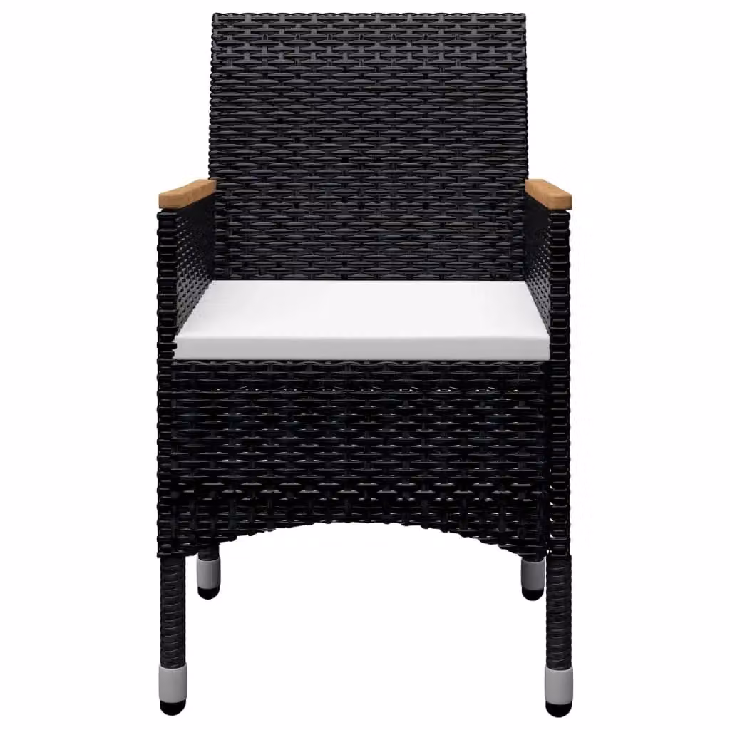 Berkfield Home 9 Piece Poly Rattan and Tempered Glass Garden Dining Set in Black – 3