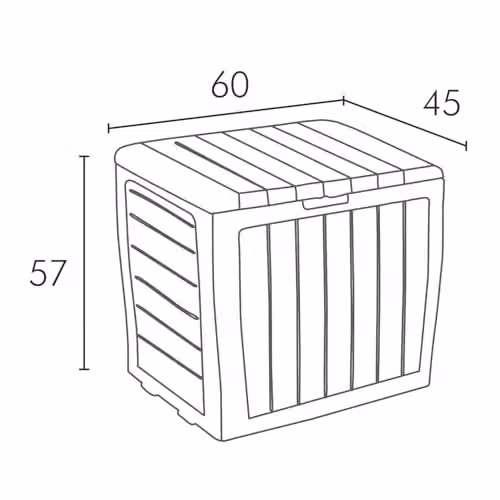 Simpa 120L Grey Wood Panel Effect Plastic Garden Storage Box W/D/H: 57.8 x 44.0 x 55.0 cm – 3