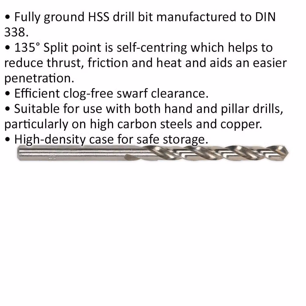 Loops 10 Pack Silver HSS Twist Drill Bits, 2.5 x 55 mm – 2