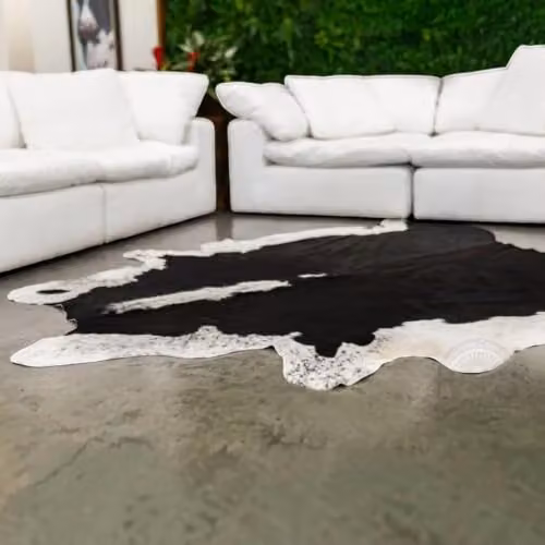 Infinity Leather Hereford Cowhide Hairon Rug in Black and White, W: 180 cm x D: 220 cm – 6