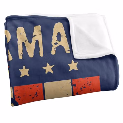 Warner Bros. DC Retro Liberty Superman Super Soft Silky Touch Fleece Throw Blanket, Multicolour, W: 127.0 cm, H: 152.4 cm – 2