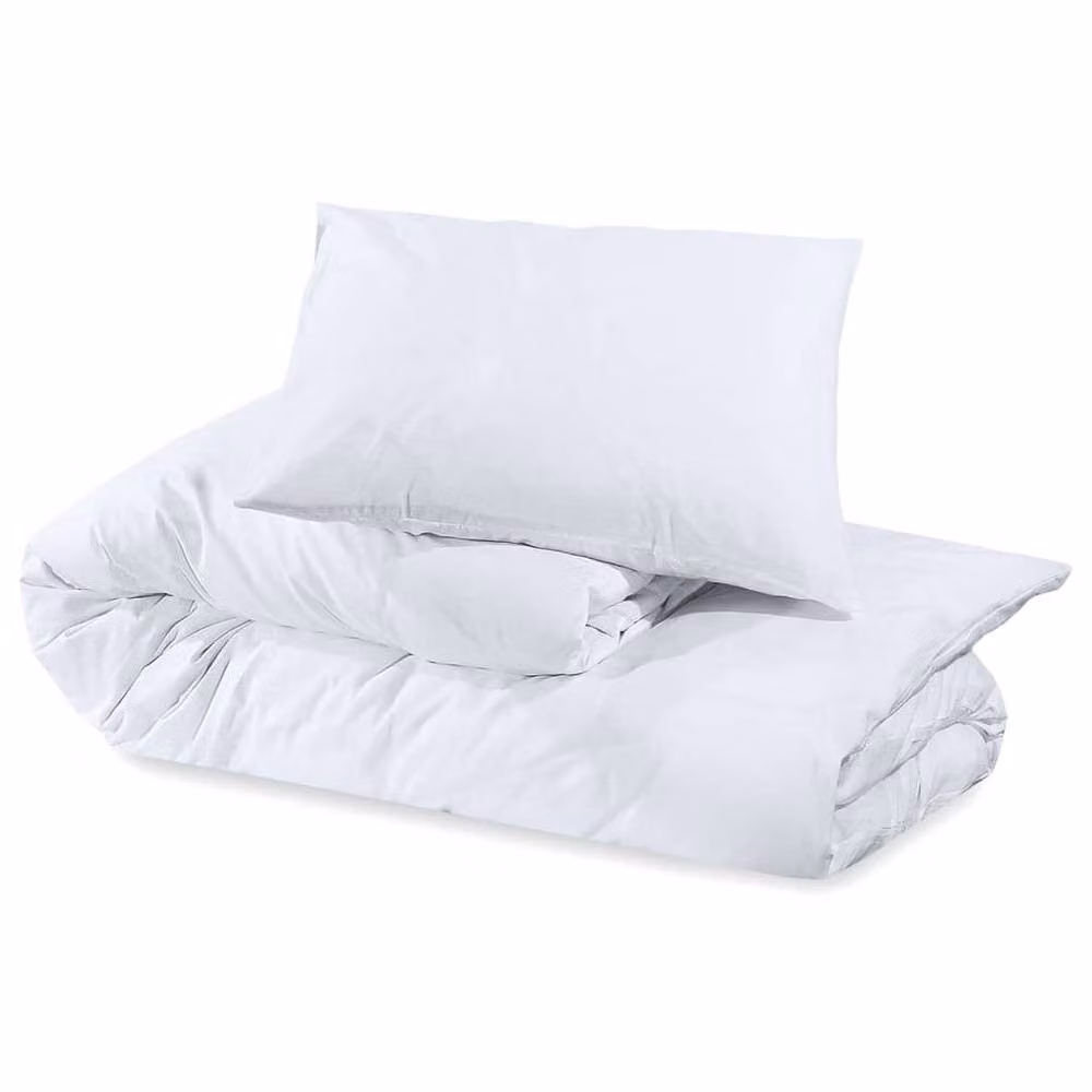 Berkfield Home Elegant Cotton Duvet Cover and Pillowcase Set in White, W/H: 140 x 200 cm – 2