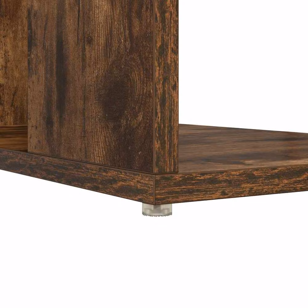 Berkfield Home Brown Smoked Oak Solid Wood Writing Desk – 7