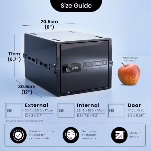 Lockabox One Premium Lockable Medicine Box, Black, W/D/H: 21 x 21 x 17 cm – 4