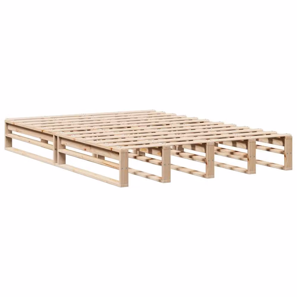 Berkfield Home Solid Wood Pine Bed Frame in Sand, W: 140 cm, L: 200 cm – 2
