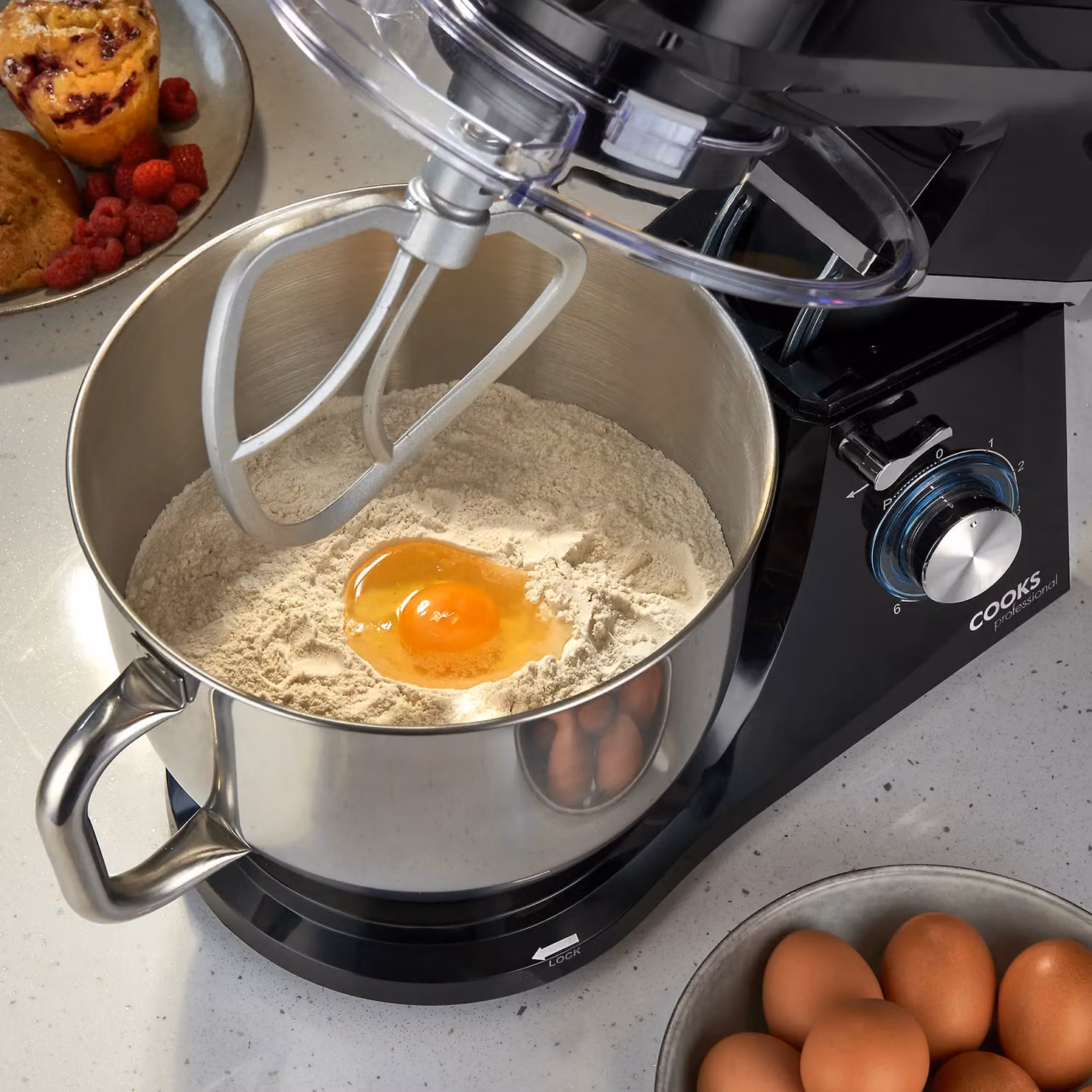 Cooks Professional Stand Mixer 1200W with 6 Speeds, Pulse Function and 7L Mixing Bowl in Black – 5