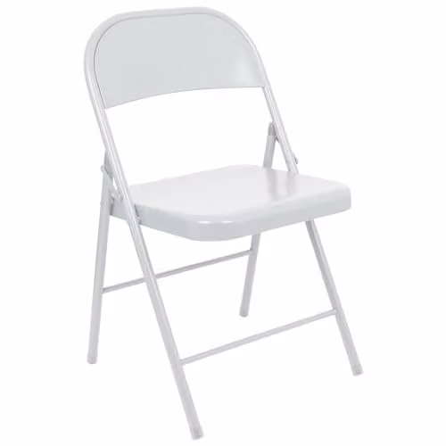 Harbour Housewares White Matte Metal Folding Chair