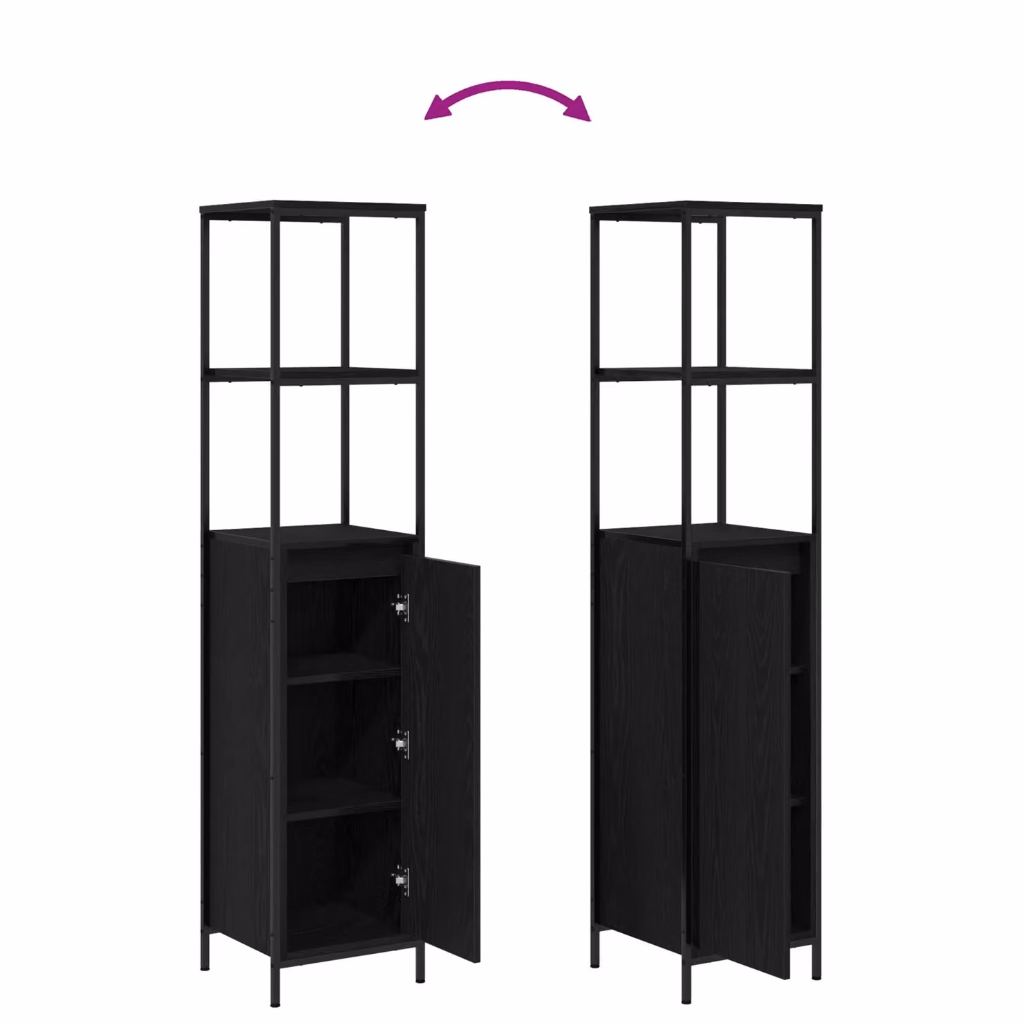 Berkfield Home Modern Black Oak Bathroom Vanity Unit Set of 2, W/D/H: 165 x 90 x 36 cm – 4