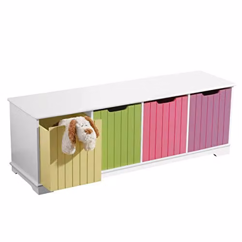 Premier Housewares Wood Storage Unit, White, W/D/H: 120 x 34 x 43 cm