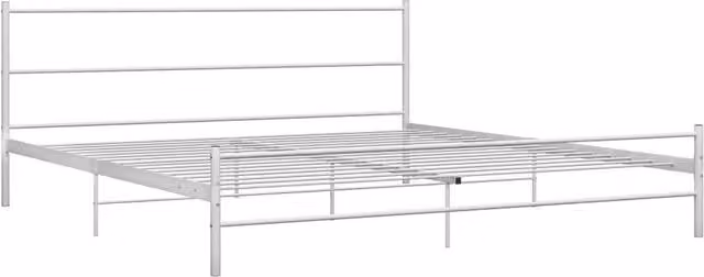 Berkfield Home White Metal Bed Frame W: 160 cm, L: 200 cm