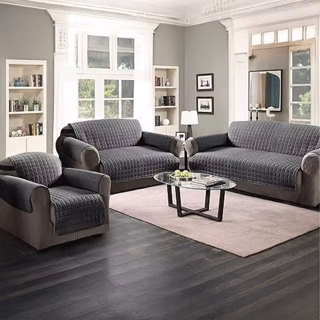 Velosso Water-Repellent and Stain-Resistant Microfibre Sofa Protector, 3 Seater, Anthracite Grey