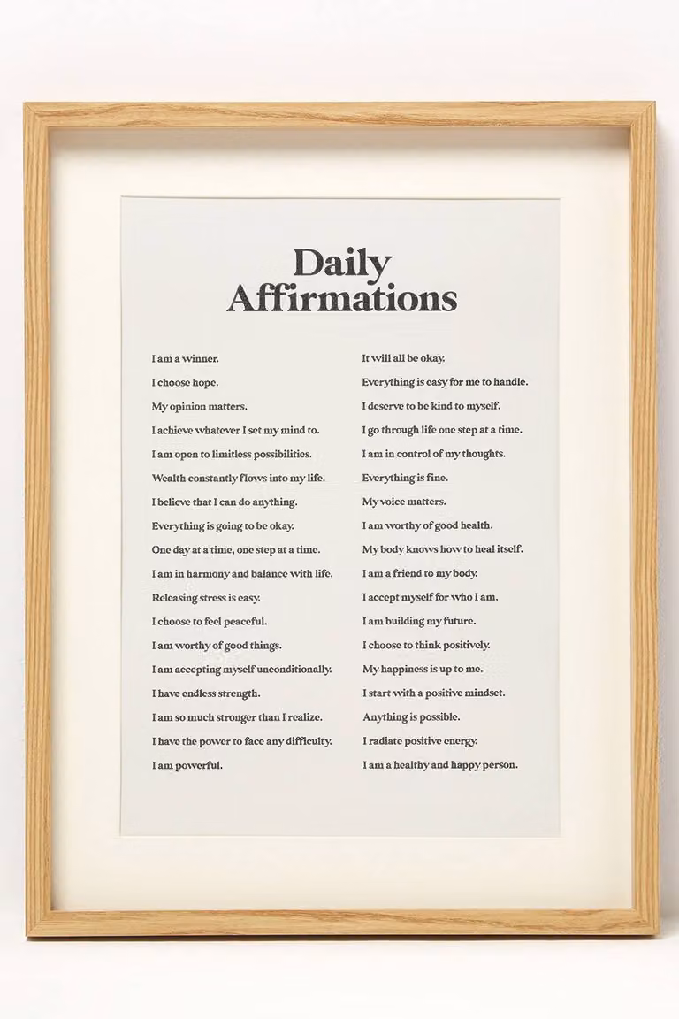 Homescapes Affirmations Wall Art Set of 2, Beige Typography Prints, W/H: 30 x 40 cm
