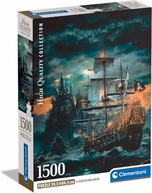 Clementoni The Pirate Ship 1500 Piece Jigsaw Puzzle in Multicolour and Black