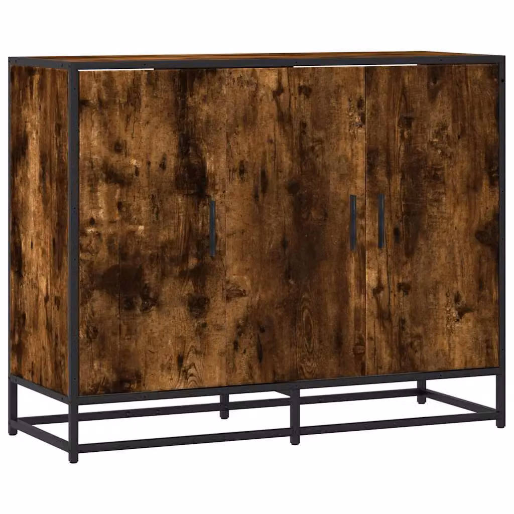 Berkfield Home Smoked Oak Sideboard in Brown, W/D/H: 94 x 35 x 76 cm – 1