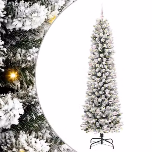 vidaXL White Artificial Christmas Tree, Height: 240 cm