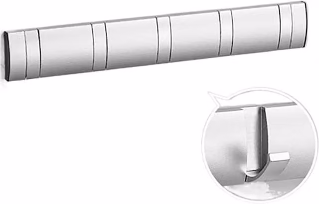 FLAVORA Foldable 5 Hook Wall Mounted Aluminium Drying Rack in Silver, Width: 50 cm