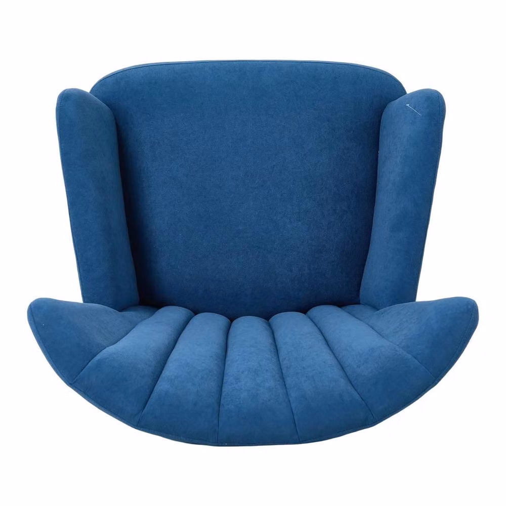 Kelvenix Modern Blue Velvet Accent Chair with Armrests and Metal Frame – 3