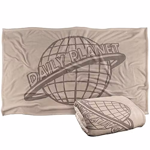 Warner Bros. Superman The Daily Planet Silky Touch Super Soft Fleece Throw Blanket, Multicolour, W: 91 cm, D: 147 cm