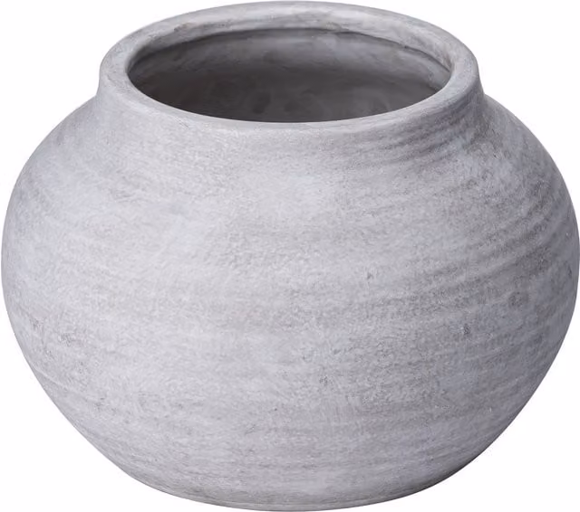 Domilo KDMK Round Stone Tabletop Planter in Brown and Grey