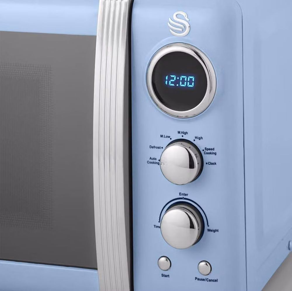 Swan 800W Solo Digital Countertop Microwave in Blue – 3