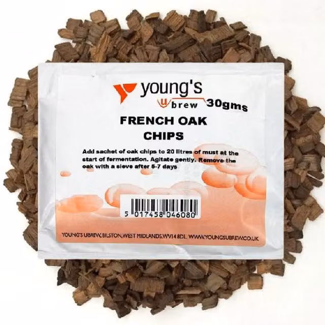Youngs French Oak Chips Brown 30g Home Brew Wine Making Additive