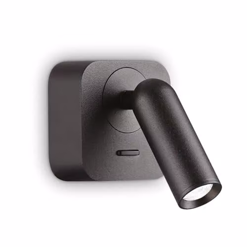 Netlighting Bean LED Square Wall Reading Light in Black, 3.5W, 3000K Warm White