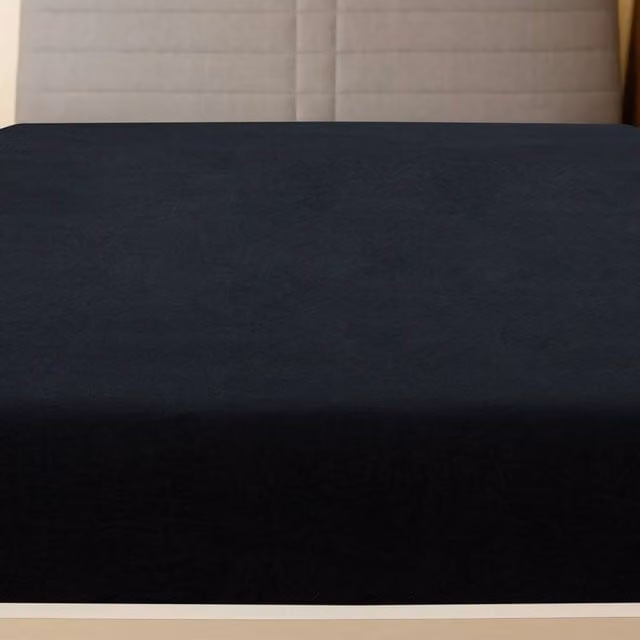 Berkfield Home 2-Piece Black Cotton Jersey Fitted Sheets, W: 160 cm, L: 200 cm