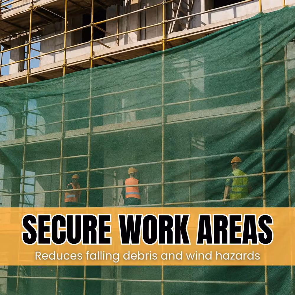 Novecrafto Green Plastic Safety Scaffold Netting, 2 m x 50 m – 7