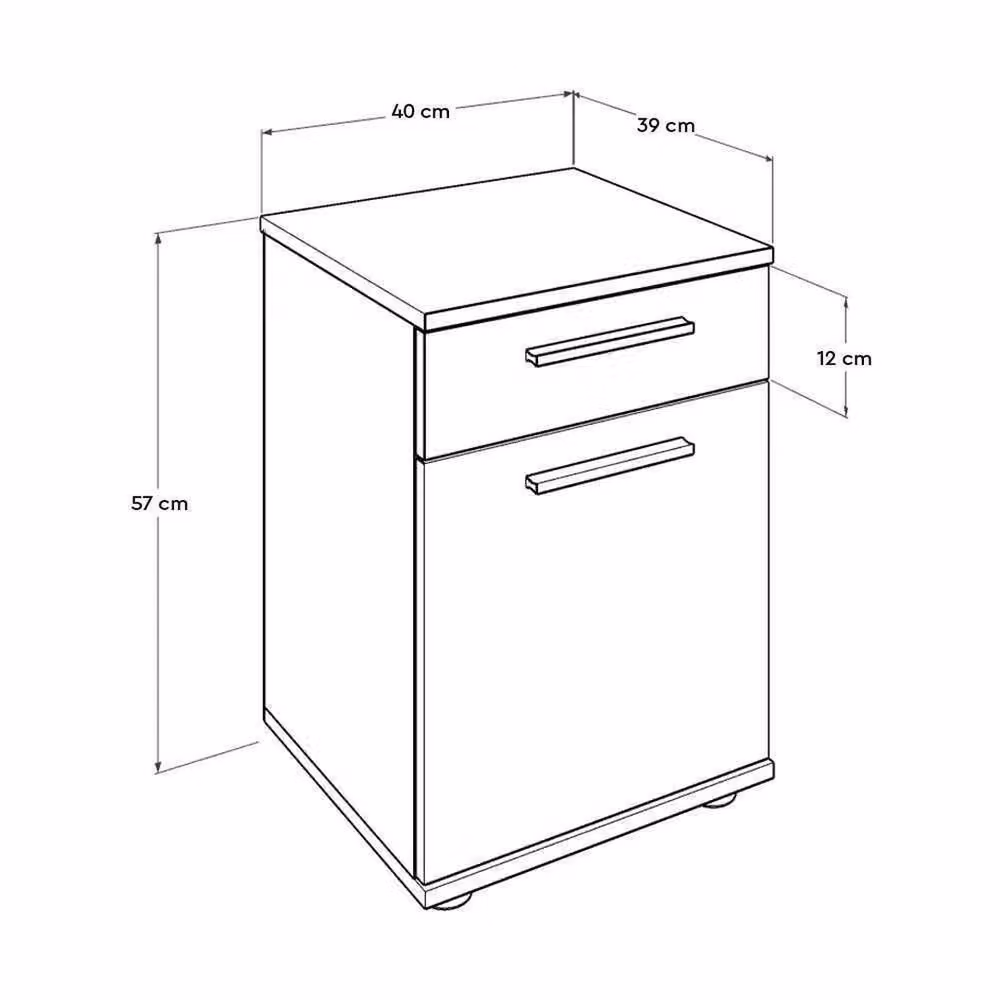 FORGEVIO Modern Office Cabinet in Sonoma Oak with 1 Drawer and 1 Door – 2