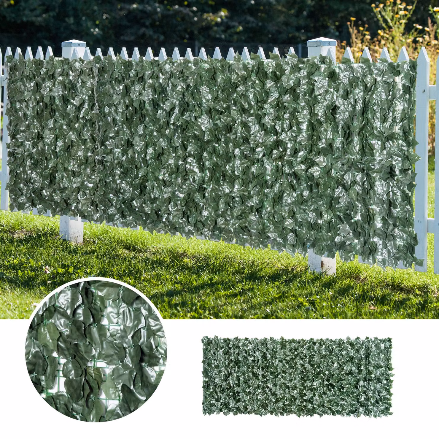 Outsunny Artificial Hedge Privacy Screen, Green, W: 300 cm, H: 150 cm – 7