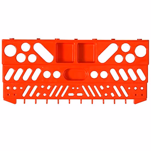 DURHAND 54 Piece Wall Mounted Plastic Tool and Equipment Organiser in Grey and Red – 6