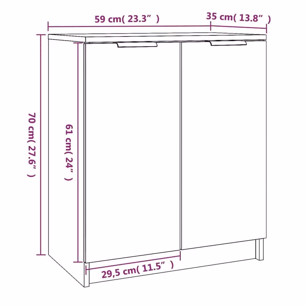 Berkfield Home Smoked Oak Shoe Cabinet in Brown, W/D/H: 59 x 35 x 70 cm – 5
