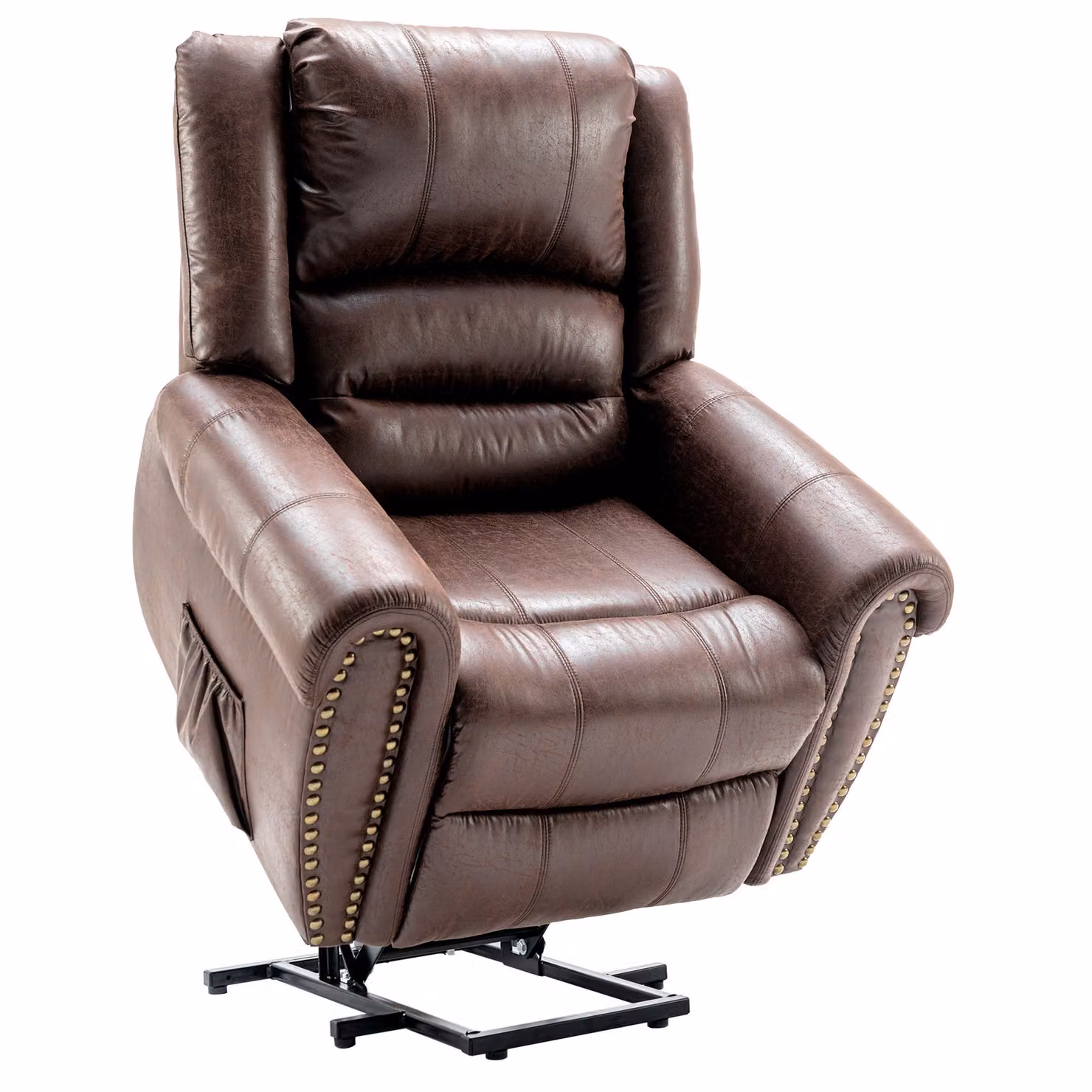 Aosom UK Large Power Lift Recliner Chair with Heating Massage Points and USB Port, Brown, W/D/H: 106 x 104 x 102 cm – 2