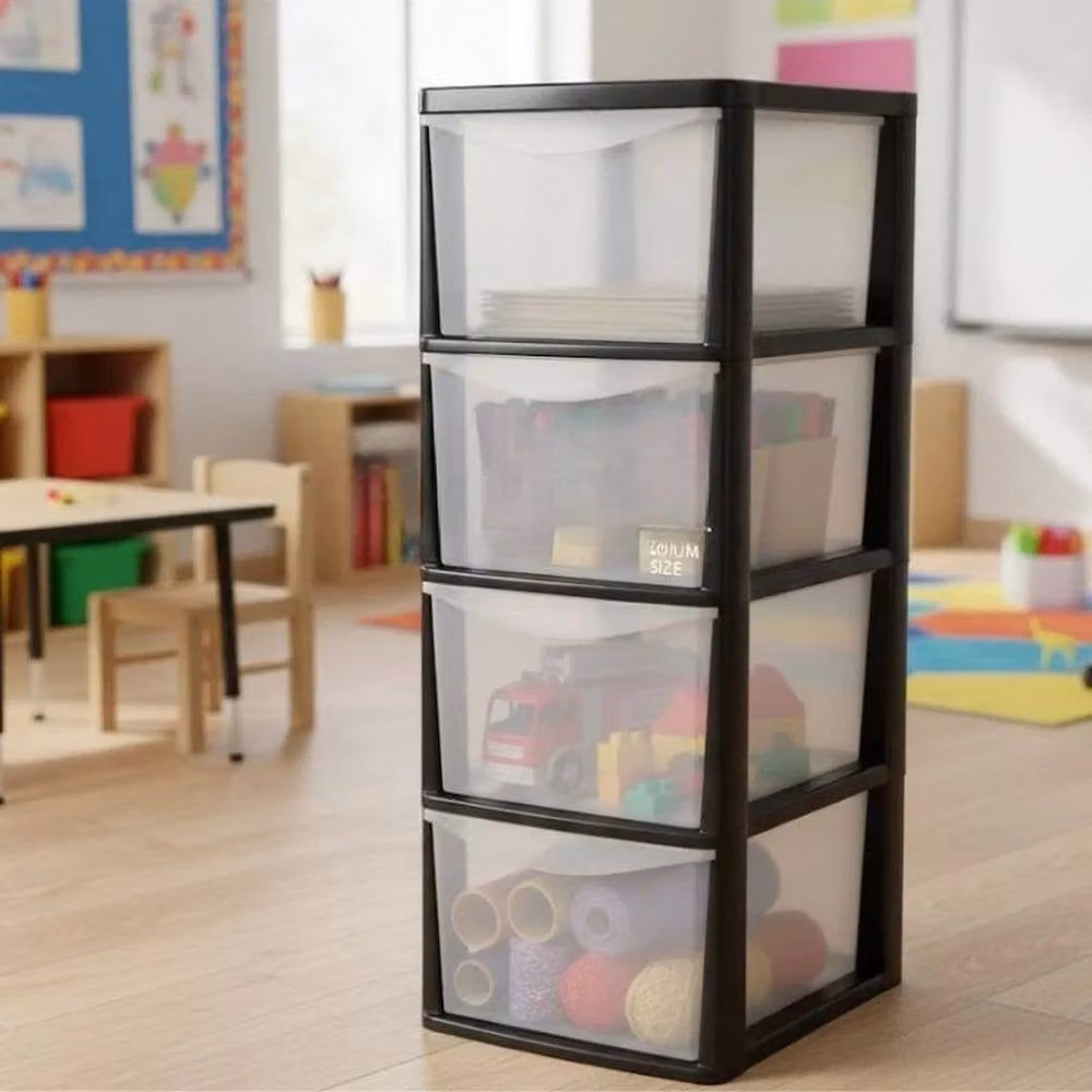 FORGEVIO Black and Transparent Plastic Organizer, Width: 50 cm – 2