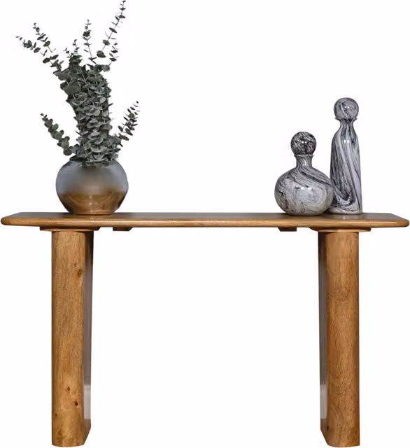 Elm Home And Garden Solid Mango Wood Hall Console Table in Brown